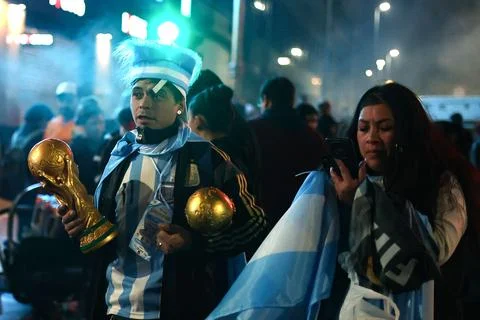 FIFA World Cup 2026 Final: Argentine fans react after losing to Spain, Buenos Ai Stock Photos