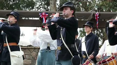 Fife and Drums Medium shot Stock Footage 10560164