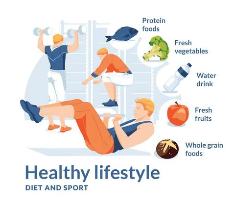 Fifferent active ctive fitnes men do exercises in gym club. 스톡 일러스트