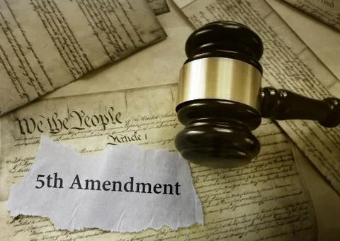 Fifith Amendment news gavel Foto stock