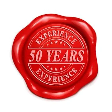 Fifity years 3d red wax seal Stock Illustration