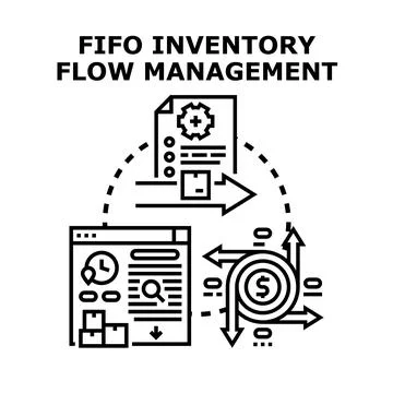 Fifo inventory flow management business concept illustration Stock Illustration