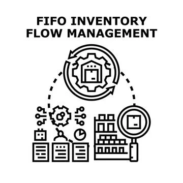 Fifo inventory flow management system concept vector Stock Illustration