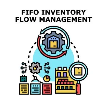 Fifo inventory flow management system concept vector Stock Illustration