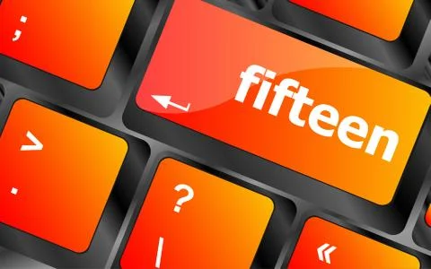 Fifteen button on computer pc keyboard key 스톡 일러스트