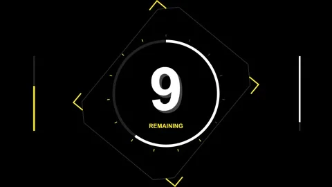Fifteen second countdown timer on black background Видео 345180665