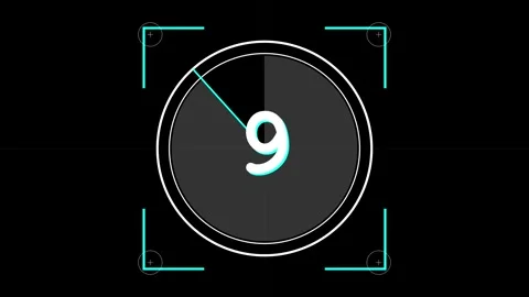 Fifteen second digital countdown timer on black background Stock Footage 345180688