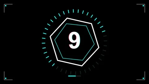 Fifteen second numerical countdown on black background Stock Footage 345180698