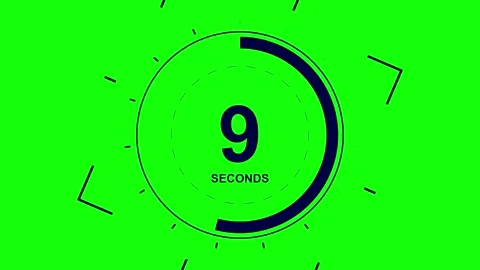 Fifteen second numerical countdown timer on black background Stock Footage 345180724