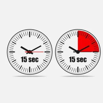 Fifteen Seconds Clock Stock Illustration