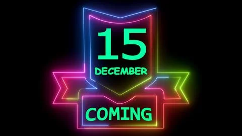 Fifteenth december coming soon event date Stockillustratie