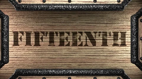 Fifteenth on wooden stamp Stock Footage 8762714
