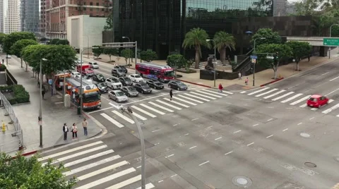Fifth And Figueroa Intersection Timelapse Stock Footage 60113028