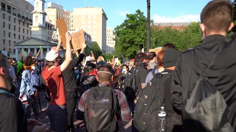 Fifth day of the George Floyd Protests in Washington DC for Black Lives Matter Stock Footage 158445842