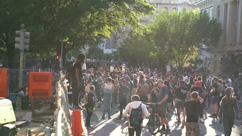 Fifth day of the George Floyd Protests in Washington DC for Black Lives Matter Stock Footage 158445977