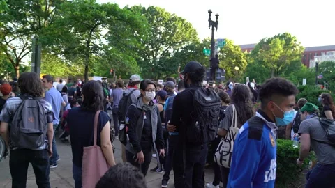 Fifth day of the George Floyd Protests in Washington DC for Black Lives Matter Stock Footage 158446299