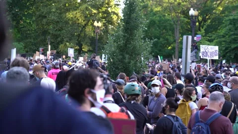 Fifth day of the George Floyd Protests in Washington DC for Black Lives Matter Stock Footage 158446300