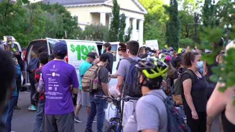 Fifth day of the George Floyd Protests in Washington DC for Black Lives Matter Stock Footage 158446302