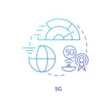 Fifth generation blue gradient concept icon Stock Illustration