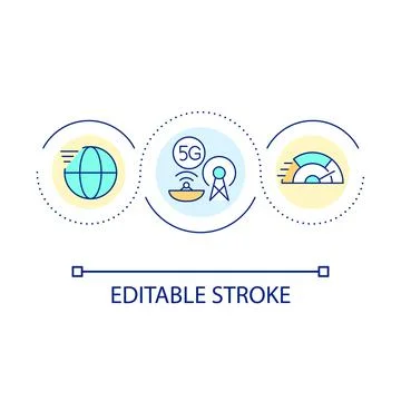 Fifth generation network advantage loop concept icon Stock Illustration
