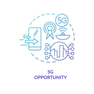 Fifth generation opportunity blue gradient concept icon Stock Illustration