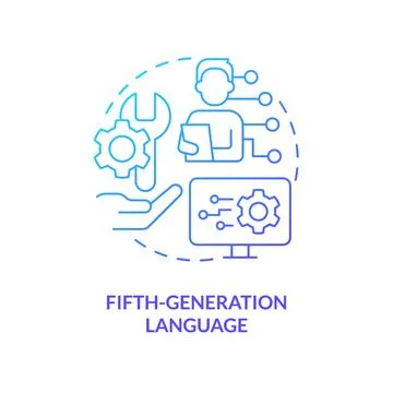 Fifth-generation programming language blue gradient concept icon Illustrazione stock