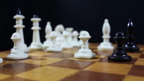 Fifth move a chess game Stock Footage 77279237