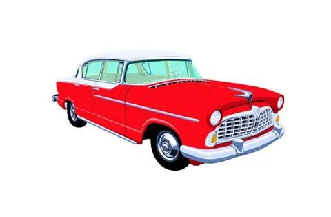 Fifties Sedan Stock Illustration