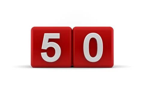 Fifty on birthday cubes Stock Illustration