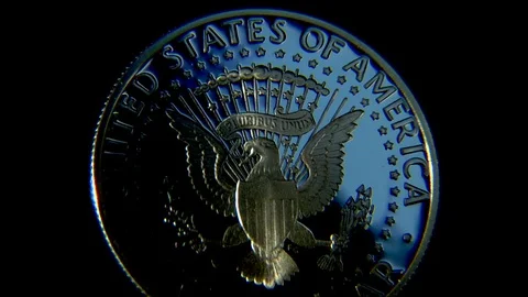 Fifty cent coin Stock Footage 127180019