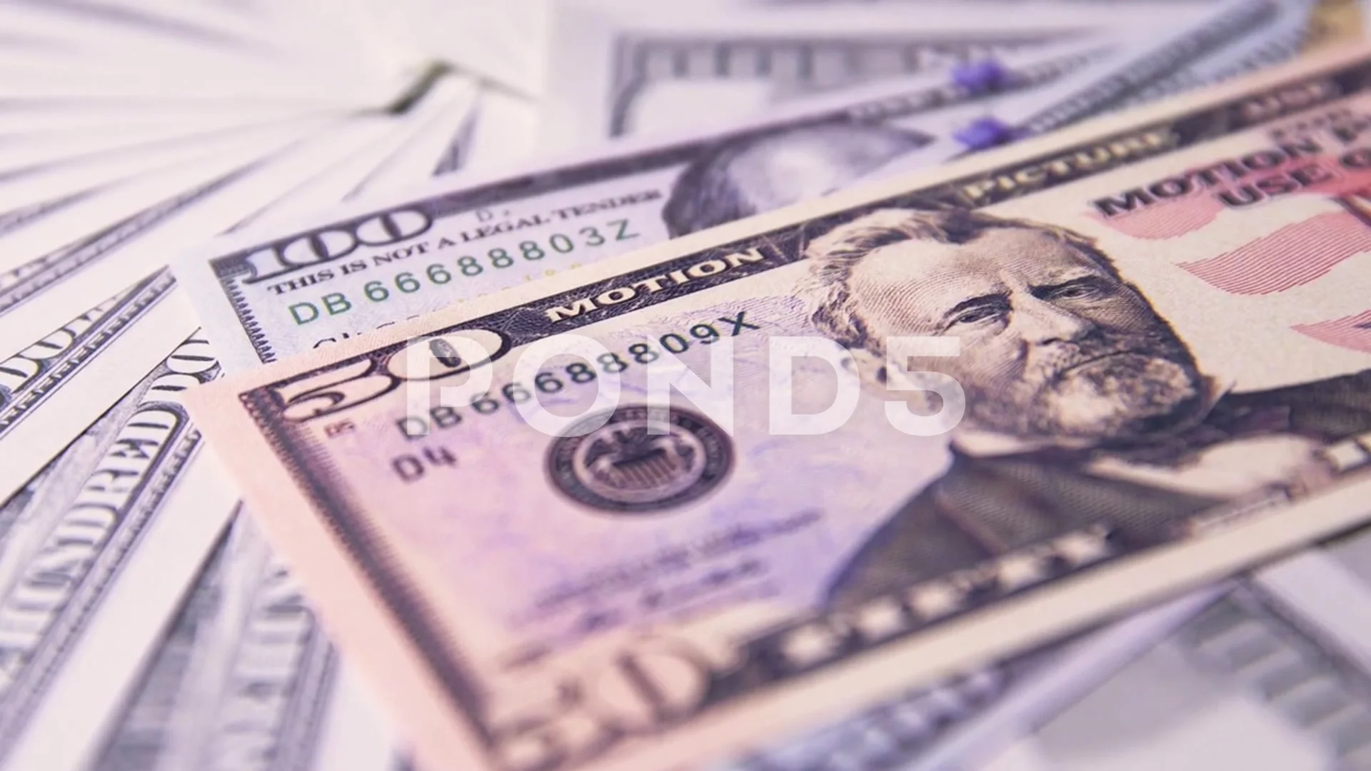 Closeup Of Fifty Dollar Bills On Wooden Table. Fifty Dollar Stock