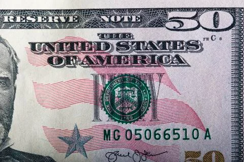 Fifty dollars banknote Stock Photos