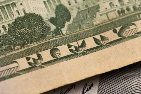 Fifty Dollars elements , super macro, close up photo Stock Photos