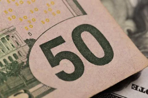 Fifty Dollars elements , super macro, close up photo Foto stock