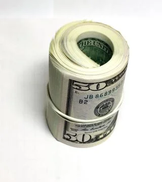 Fifty dollars isolate on the white background Stock Photos