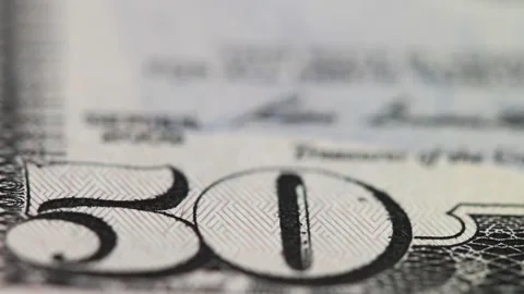 Fifty dollars macro background with slider Stock-Footage 124418237