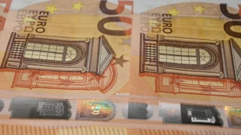 Fifty euro banknotes Stock Footage 235944988