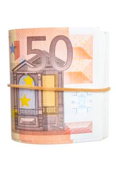 Fifty euro notes bend Stock Photos
