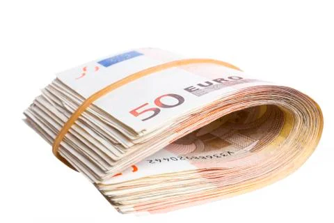 Fifty euro notes bend Stock Photos