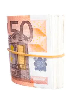 Fifty euro notes bend Stock Photos