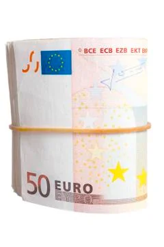 Fifty euro notes bend Stock Photos