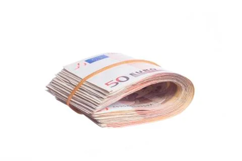Fifty euro notes bend Stock Photos