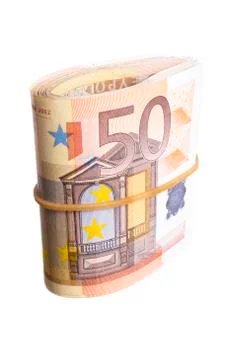 Fifty euro notes bend Stock Photos