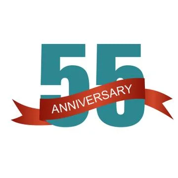 Fifty Five 55 Years Anniversary Label Sign for your Date. Vector 스톡 일러스트