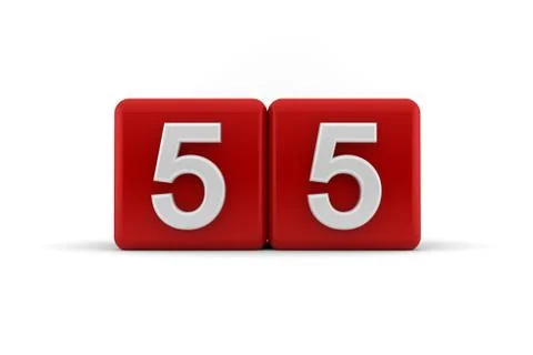 Fifty-five on bithday cubes Stock Illustration