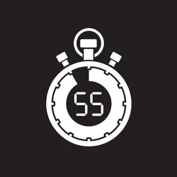 Fifty five minute stop watch countdown Stock Illustration