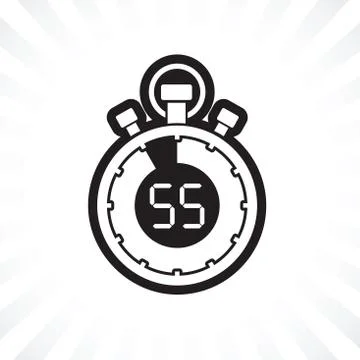 Fifty five minute stop watch countdown 스톡 일러스트