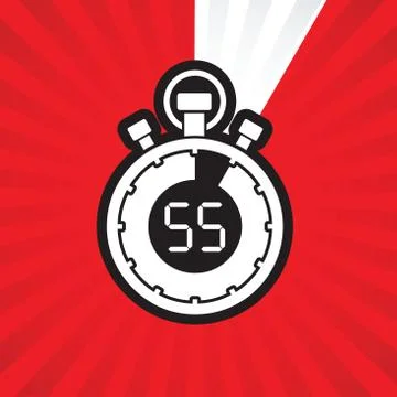 Fifty five minute stop watch countdown Stock-Illustration
