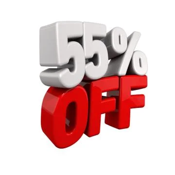 Fifty-five percent automatic reduction Stock Illustration