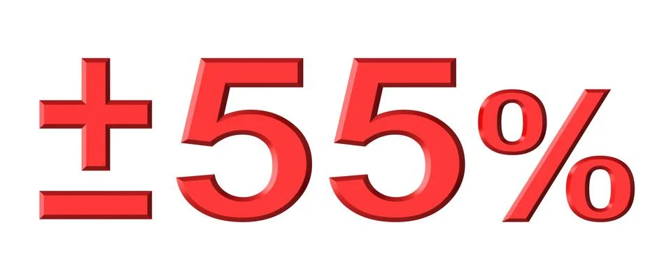 Fifty Five Percent Stock Illustration